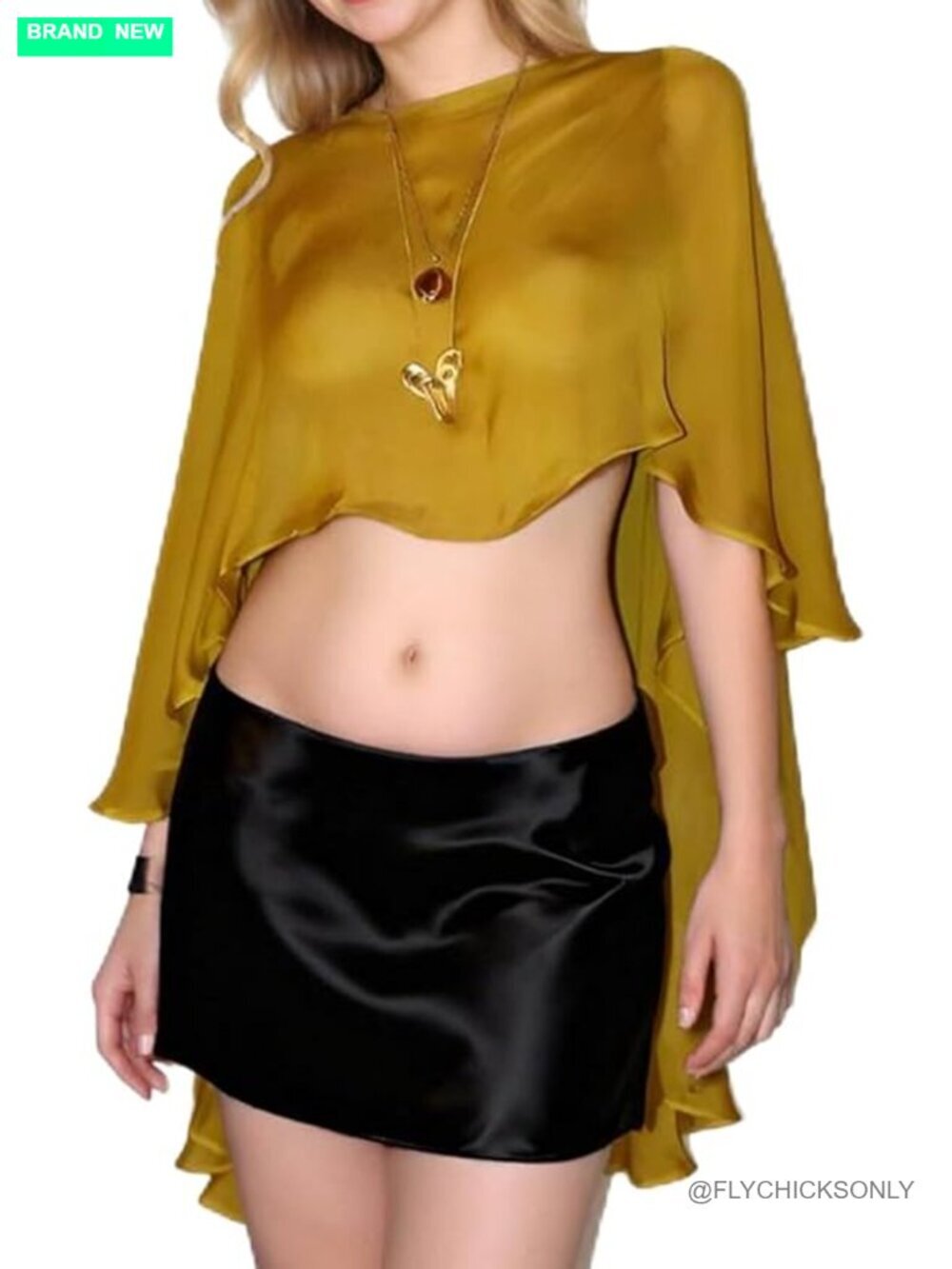 Sheer Chiffon Mesh Shawl Wrap Capelet Asymmetrical High Low Hem Evening Dress